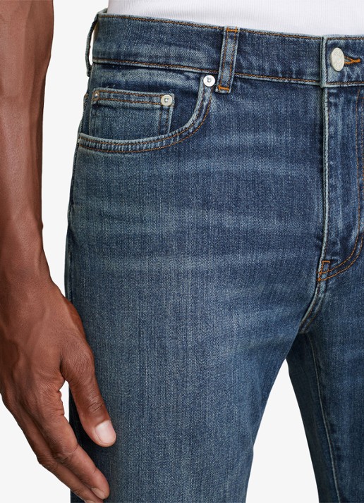 Reiss Floyd slim fit jeans met steekzakken - detail 5 donkerblauw