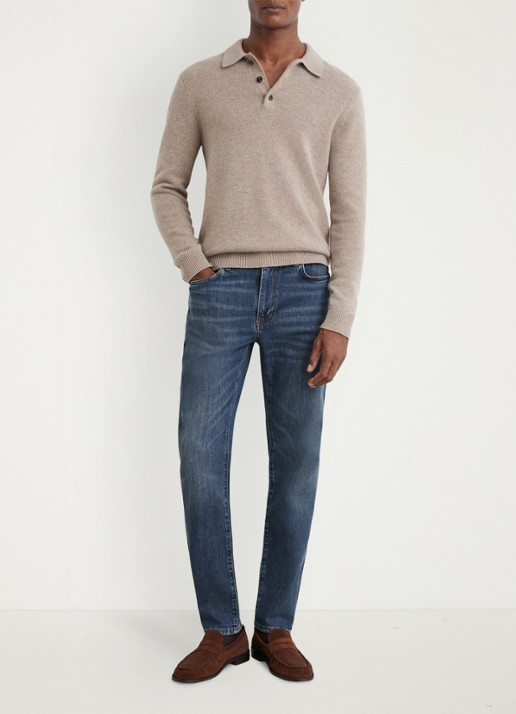 Reiss Floyd slim fit jeans met steekzakken - voorkant 2 donkerblauw