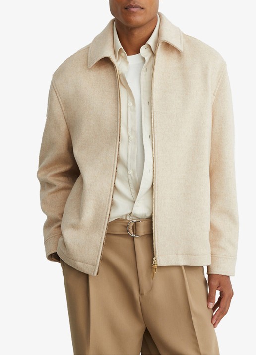 Reiss Foley overshirt in wolblend met ritssluiting