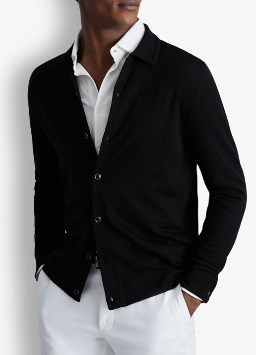 Reiss Forbes fijngebreid vest van wol met stretch