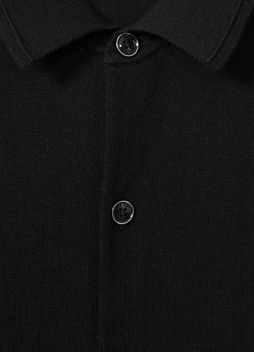 Reiss Forbes fijngebreid vest van wol met stretch - detail 2 black / zwart