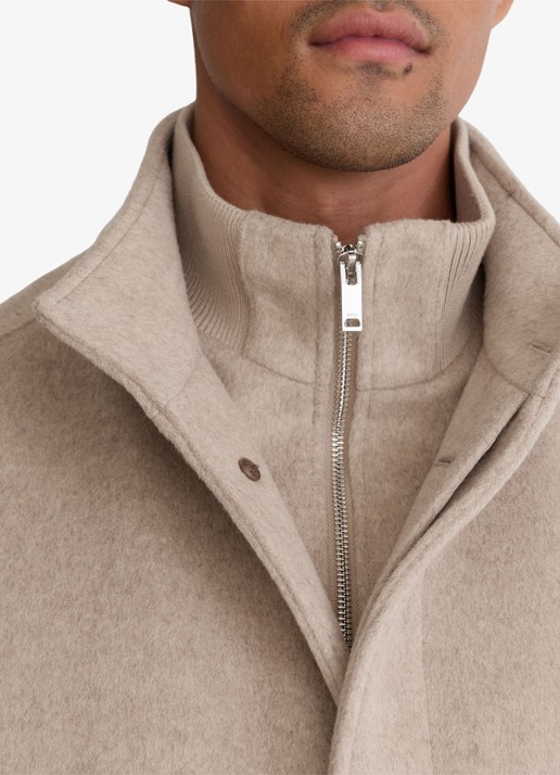 Reiss Fossil single-breasted mantel met gilet-inzet in wolblend - detail 6 oatmeal / beige