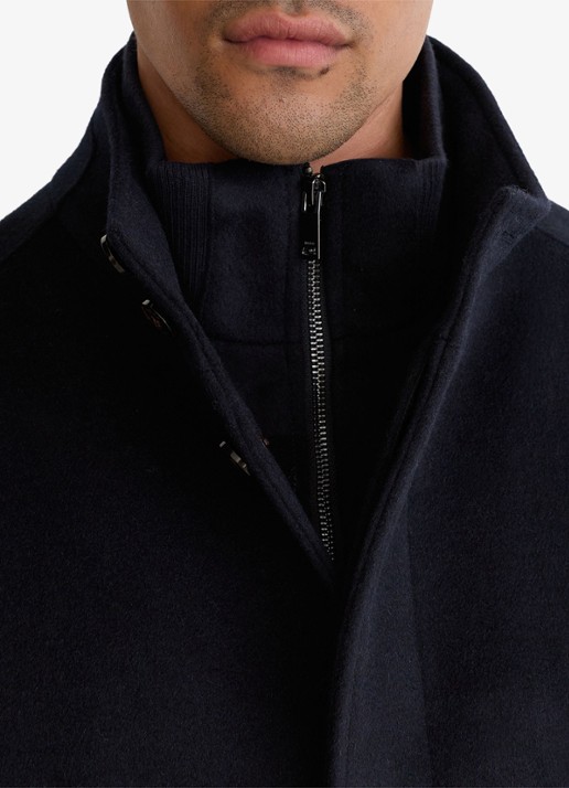 Reiss Fossil single-breasted mantel met gilet-inzet in wolblend - detail 3 navy / blauw