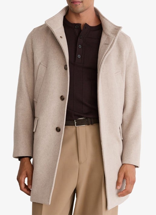 Reiss Fossil single-breasted mantel met gilet-inzet in wolblend