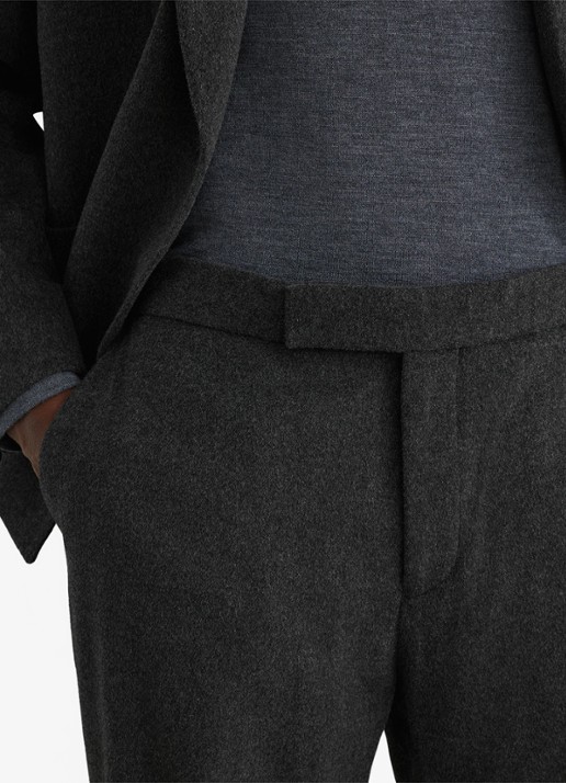 Reiss Found tailored fit pantalon in wolblend - detail 2 donkergrijs