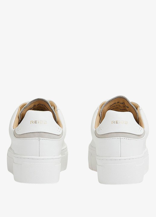 Reiss Francesca sneaker met suède detail - achterkant 3 wit
