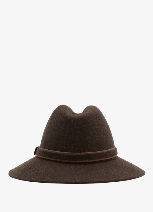Reiss Frankie fedora van wol - detail 3 chocoladebruin