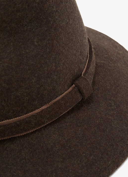 Reiss Frankie fedora van wol - detail 4 chocoladebruin