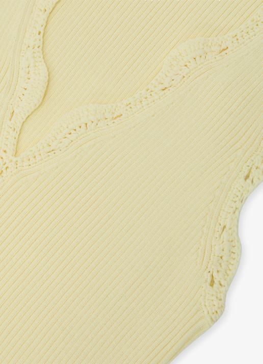 Reiss Freya top met ribstructuur - detail 7 geel