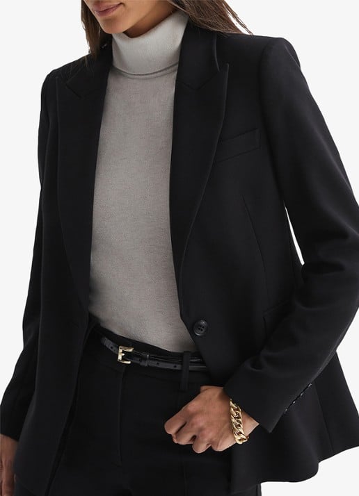 Reiss Gabi blazer met klepzakken - detail 4 black / zwart