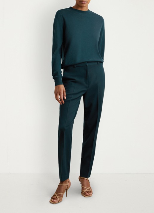 Reiss Gabi high waist slim fit chino - voorkant 6 donkergroen