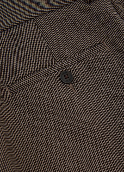 Reiss Gabi high waist slim fit pantalon met pied-de-poule dessin - detail 5 bruin