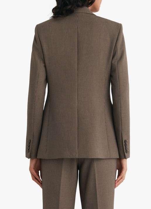 Reiss Gabi single-breasted blazer met pied-de-poule dessin - achterkant 5 bruin