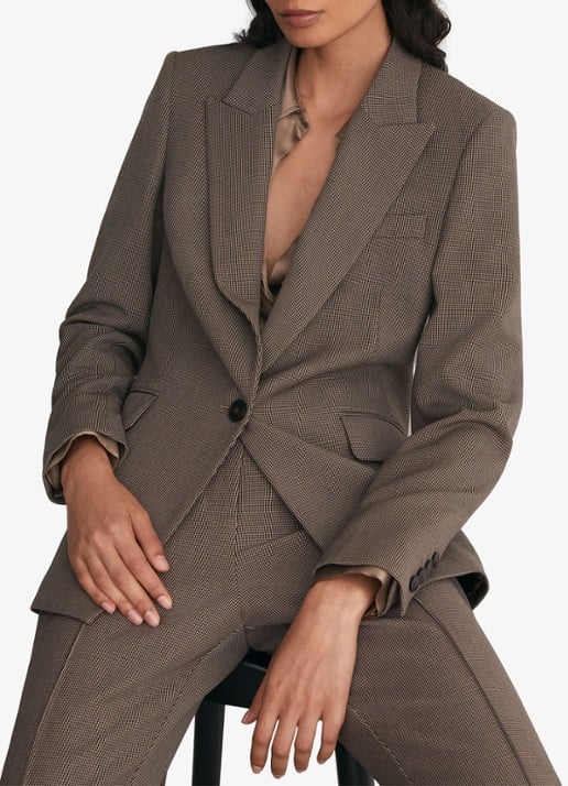 Reiss Gabi single-breasted blazer met pied-de-poule dessin