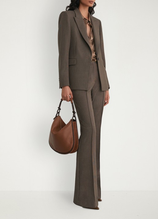 Reiss Gabi single-breasted blazer met pied-de-poule dessin - voorkant 7 bruin