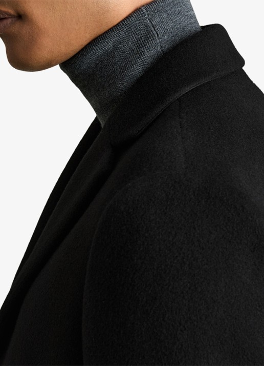 Reiss Gable mantel in wolblend - detail 5 black / zwart