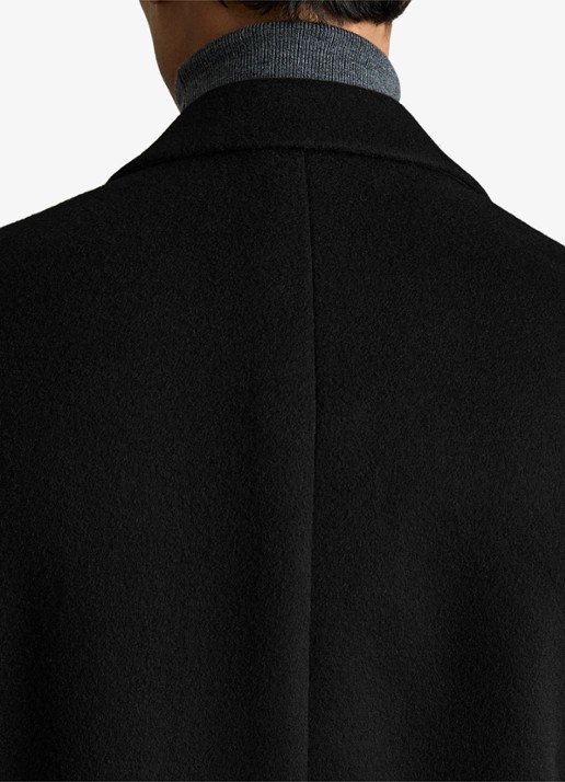 Reiss Gable mantel in wolblend - detail 6 black / zwart