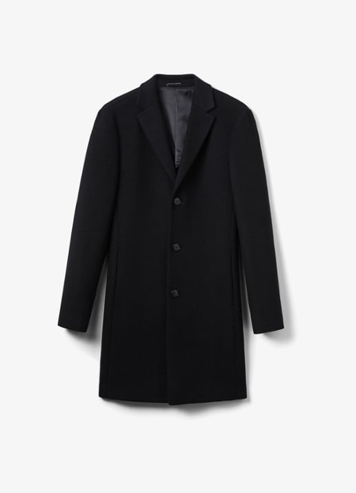 Reiss Gable mantel in wolblend - voorkant 2 black / zwart