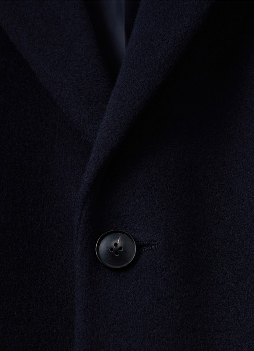 Reiss Gable mantel in wolblend - detail 4 navy / blauw
