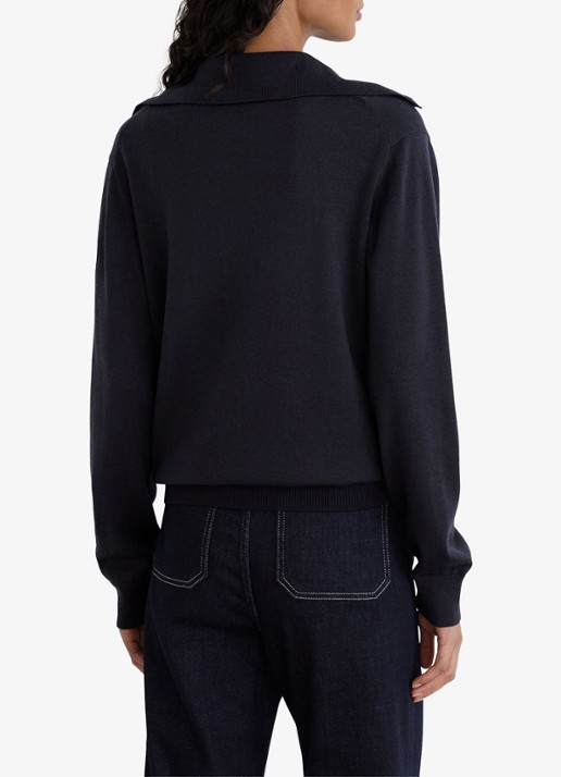 Reiss Gale fijngebreid vest van merino wol  - achterkant 3 blauw
