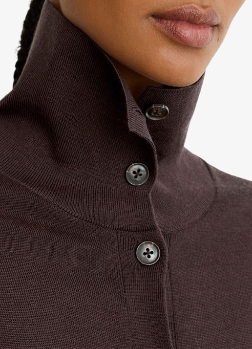 Reiss Gale fijngebreid vest van merino wol  - detail 5 bordeauxrood