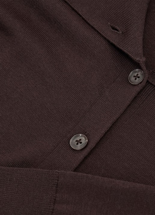 Reiss Gale fijngebreid vest van merino wol  - detail 7 bordeauxrood