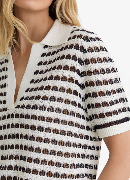 Reiss Gemma tuniek met opengewerkt dessin - detail 4 gebroken wit