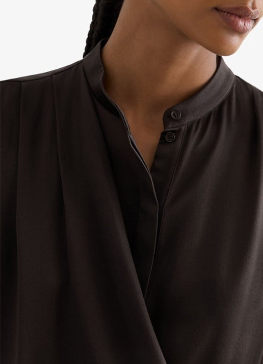 Reiss Gia mouwloze top van zijde  - detail 5 antraciet