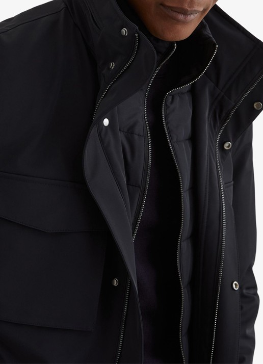 Reiss GLICK gewatteerde jas met capuchon  - detail 3 navy / blauw
