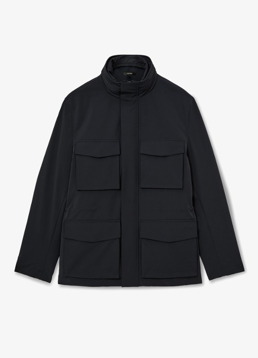 Reiss GLICK gewatteerde jas met capuchon  - voorkant 5 navy / blauw
