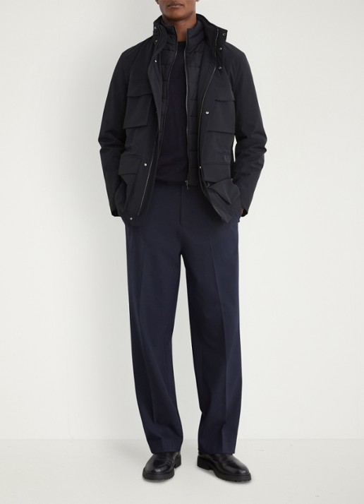 Reiss GLICK gewatteerde jas met capuchon  - voorkant 6 navy / blauw