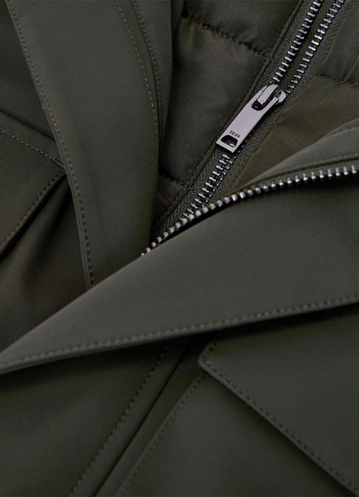 Reiss GLICK gewatteerde jas met capuchon  - detail 4 donkergroen