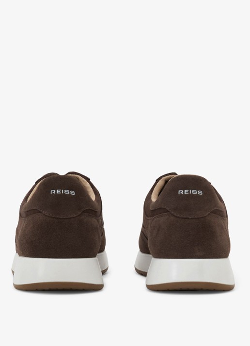 Reiss Grant sneaker van suède - achterkant 4 donkerblauw