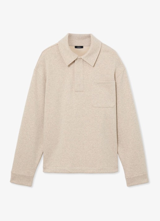 Reiss Gray fijngebreide trui in wolblend met polokraag - voorkant 5 beige