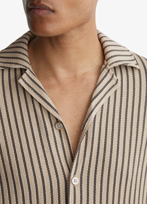 Reiss Griff regular fit overhemd met streepprint - detail 6 donkergrijs