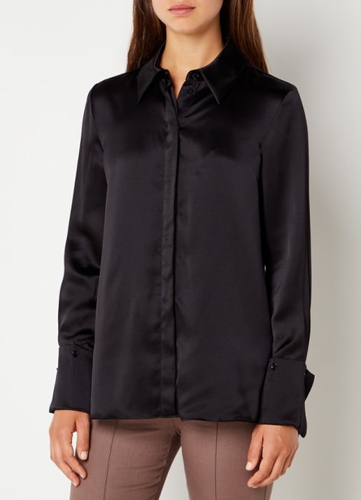 Reiss Hailey blouse van zijde - detail 4 zwart