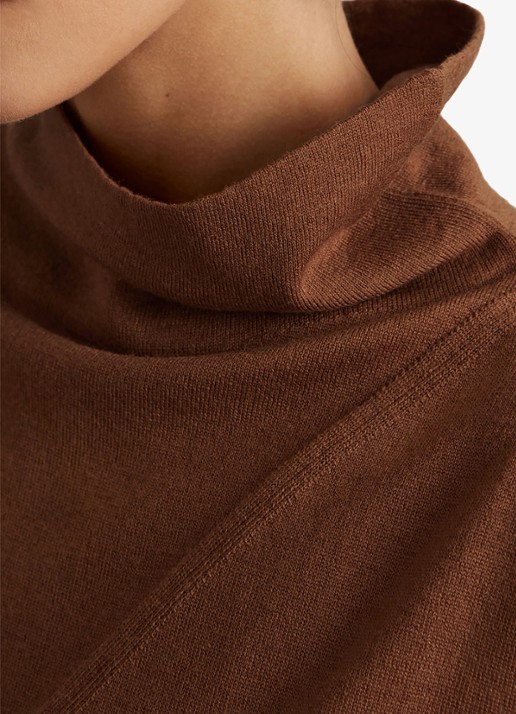 Reiss Harper mouwloze top van wol met col - detail 4 cognac