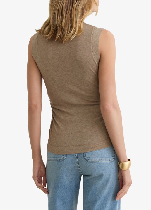 Reiss Hattie fijngebreide coltrui in wolblend - achterkant 6 dark neutral / beige