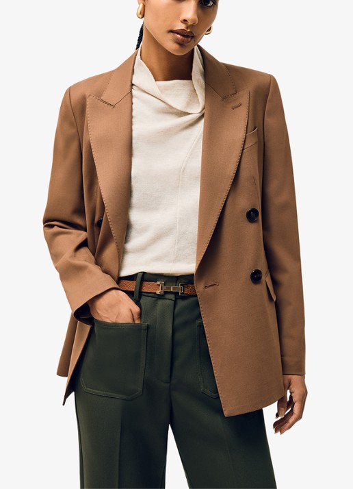 Reiss Hayley riem van leer - voorkant 4 bruin