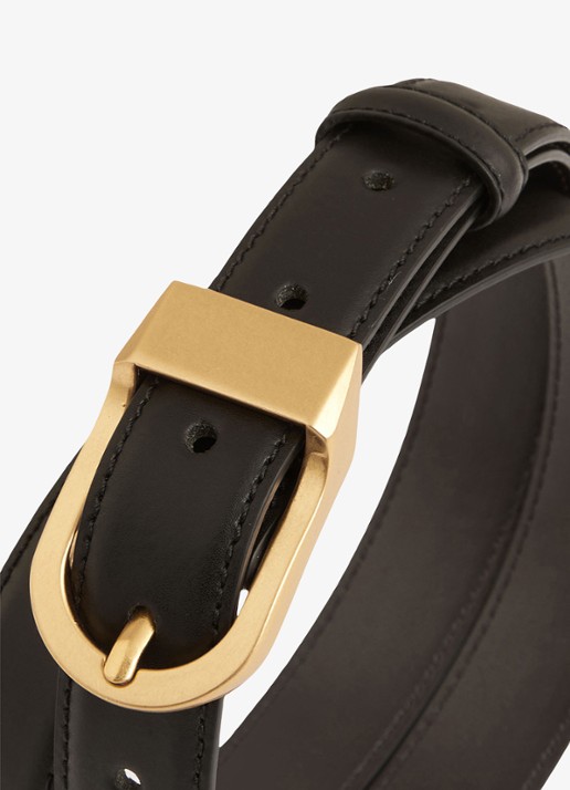 Reiss Hazel riem van leer - achterkant 3 black / zwart
