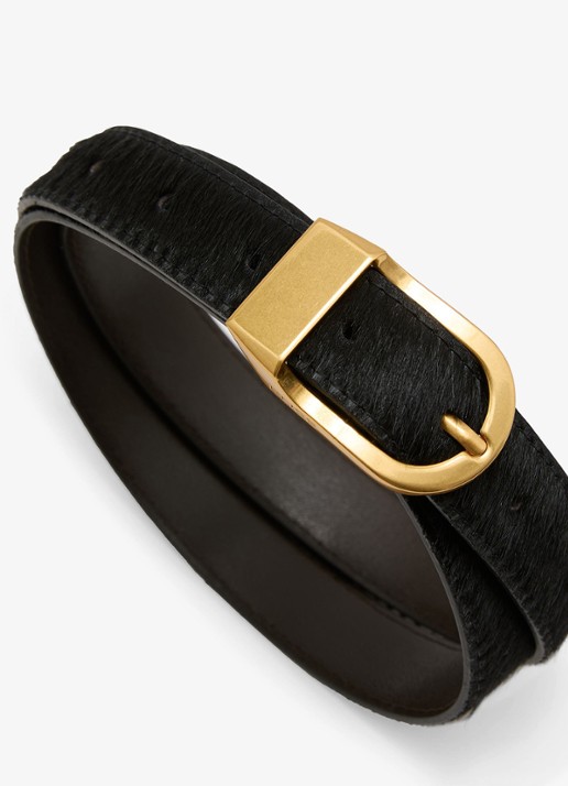 Reiss Hazel riem van leer  - detail black / zwart