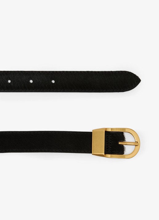 Reiss Hazel riem van leer  - detail 2 black / zwart