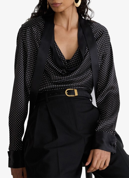 Reiss Hazel riem van leer  - detail 3 black / zwart