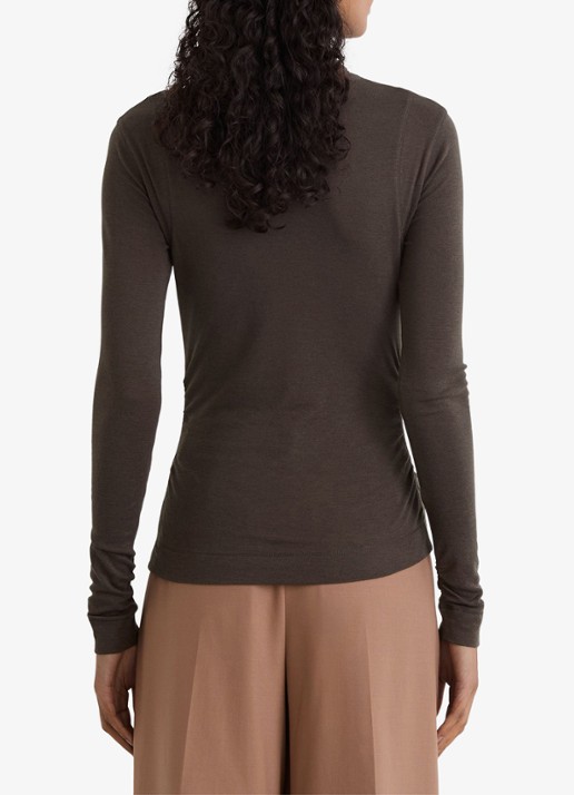 Reiss Heidi top met col - achterkant 4 chocoladebruin