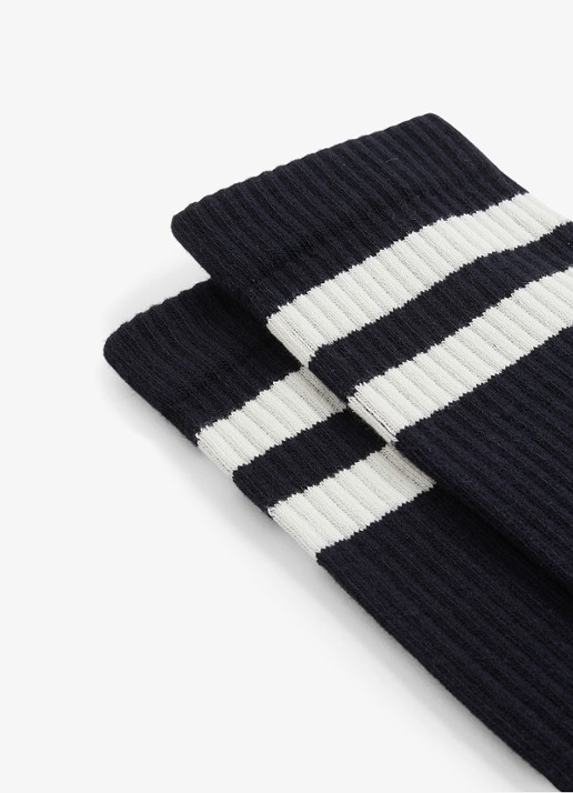 Reiss Henman sokken met ribstructuur - detail 2 donkerblauw