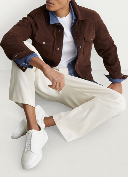 Reiss Henry sneakers met logo - detail 5 wit