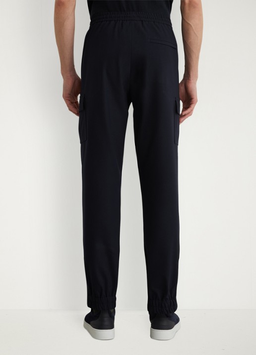 Reiss Hidden tapered fit pantalon met klepzakken - achterkant 6 donkerblauw