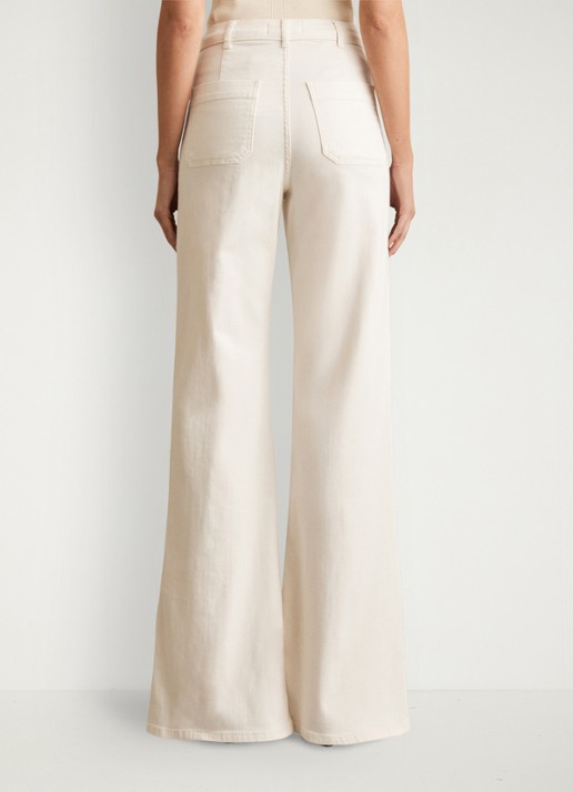 Reiss High waist flared jeans met opgestikte zakken - achterkant 7 gebroken wit
