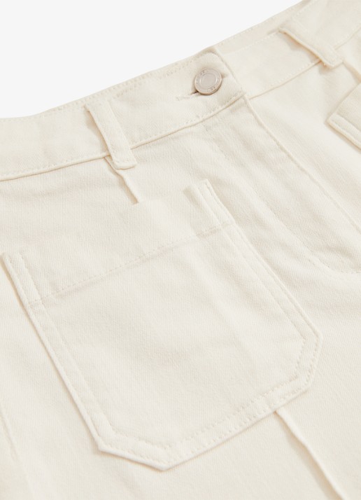 Reiss High waist flared jeans met opgestikte zakken - detail 4 gebroken wit