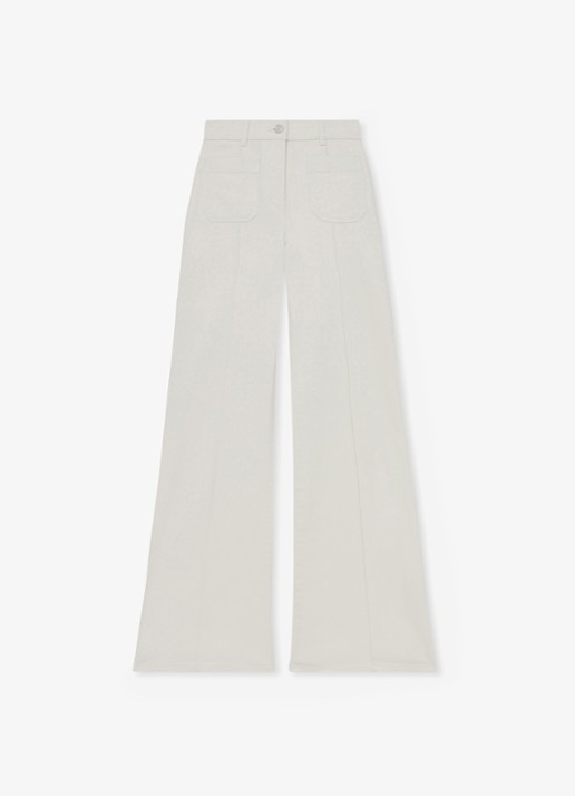 Reiss High waist flared jeans met opgestikte zakken - voorkant 5 gebroken wit